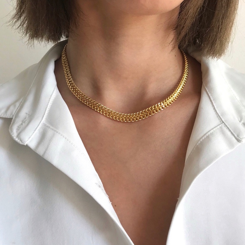 14k gold plated chain necklace